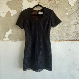 Vintage Mini Dress Black Lace 90s Rampage Bodycon Party Formal Cocktail Dress